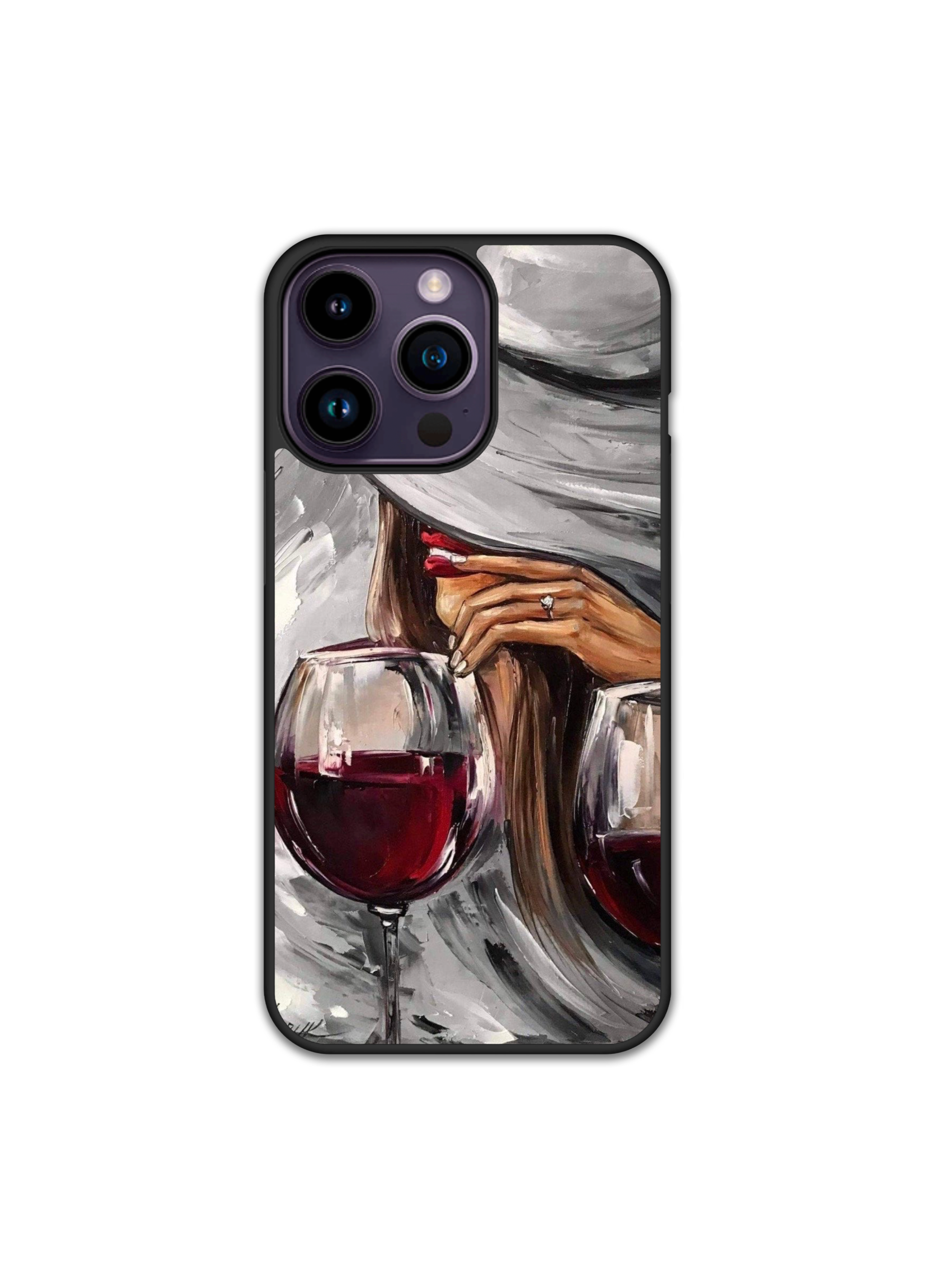 Силиконов Кейс - Art Paintings Wine Lips
