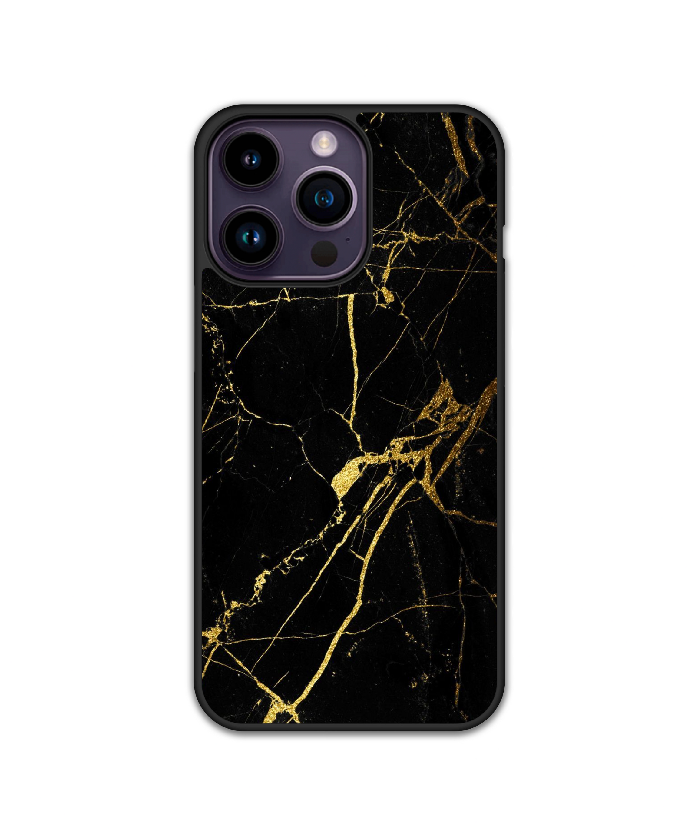 Силиконов Premium Marble Кейс - Golden Black