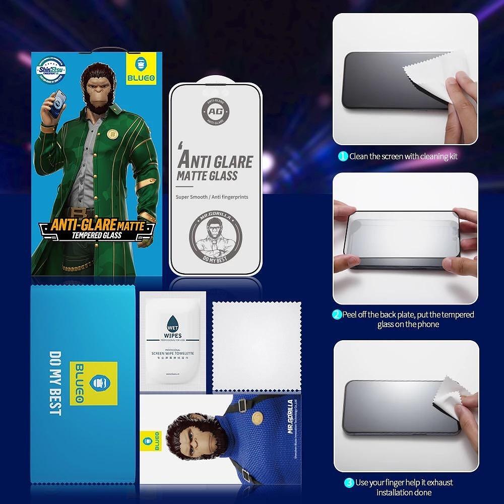 Матов протектор за iPhone от закалено стъкло - Blueo Matt Anti-Glare HD Strong