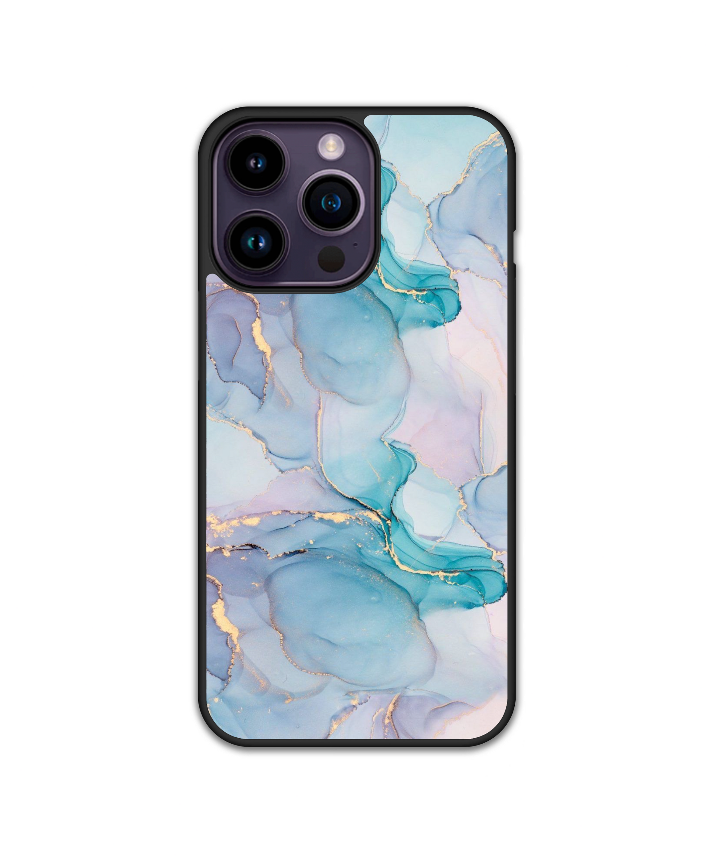 Силиконов Premium Marble Кейс - Golden Blue