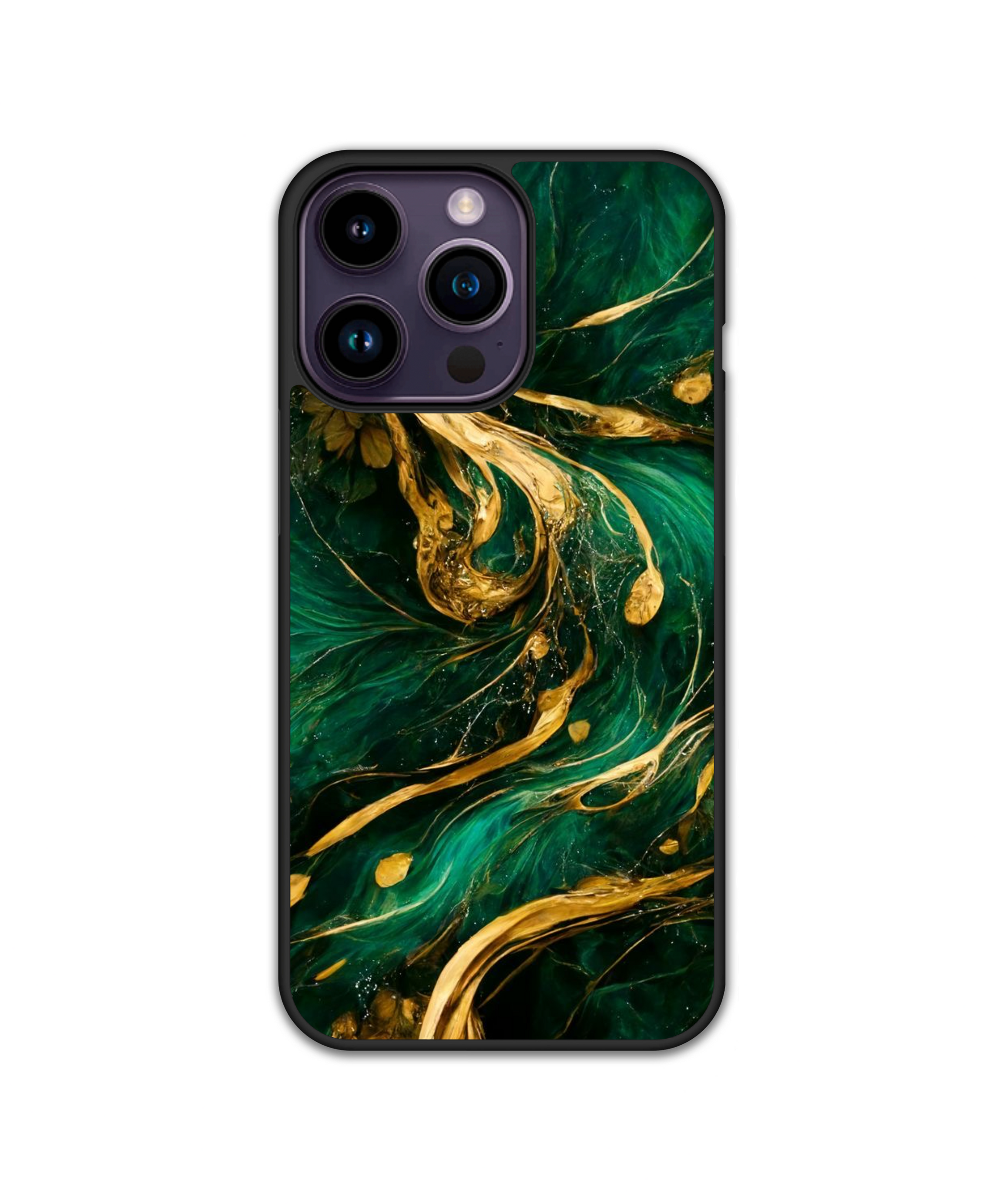 Силиконов Premium Marble Кейс - Green Gold