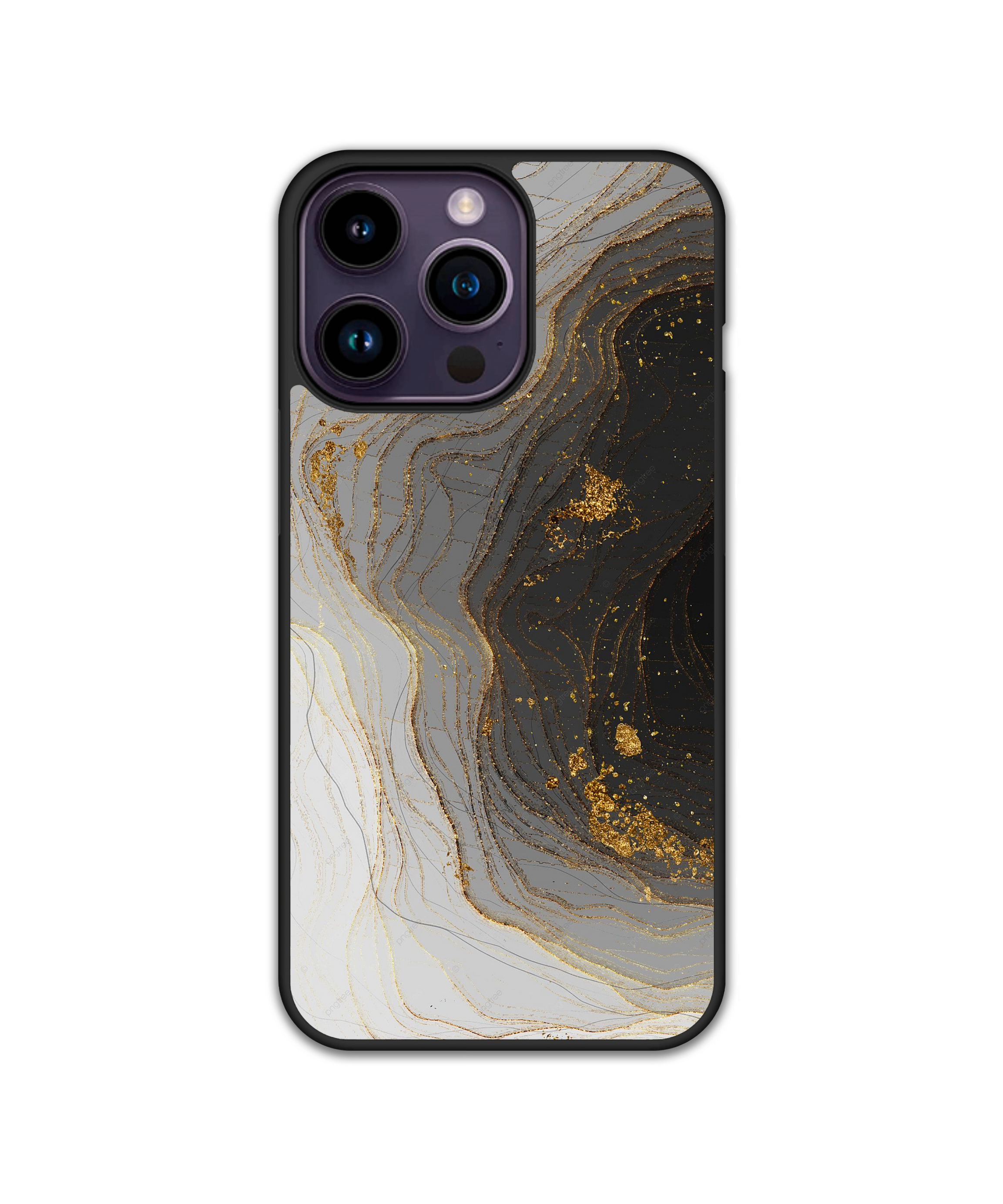 Силиконов Premium Marble Кейс - Golden White
