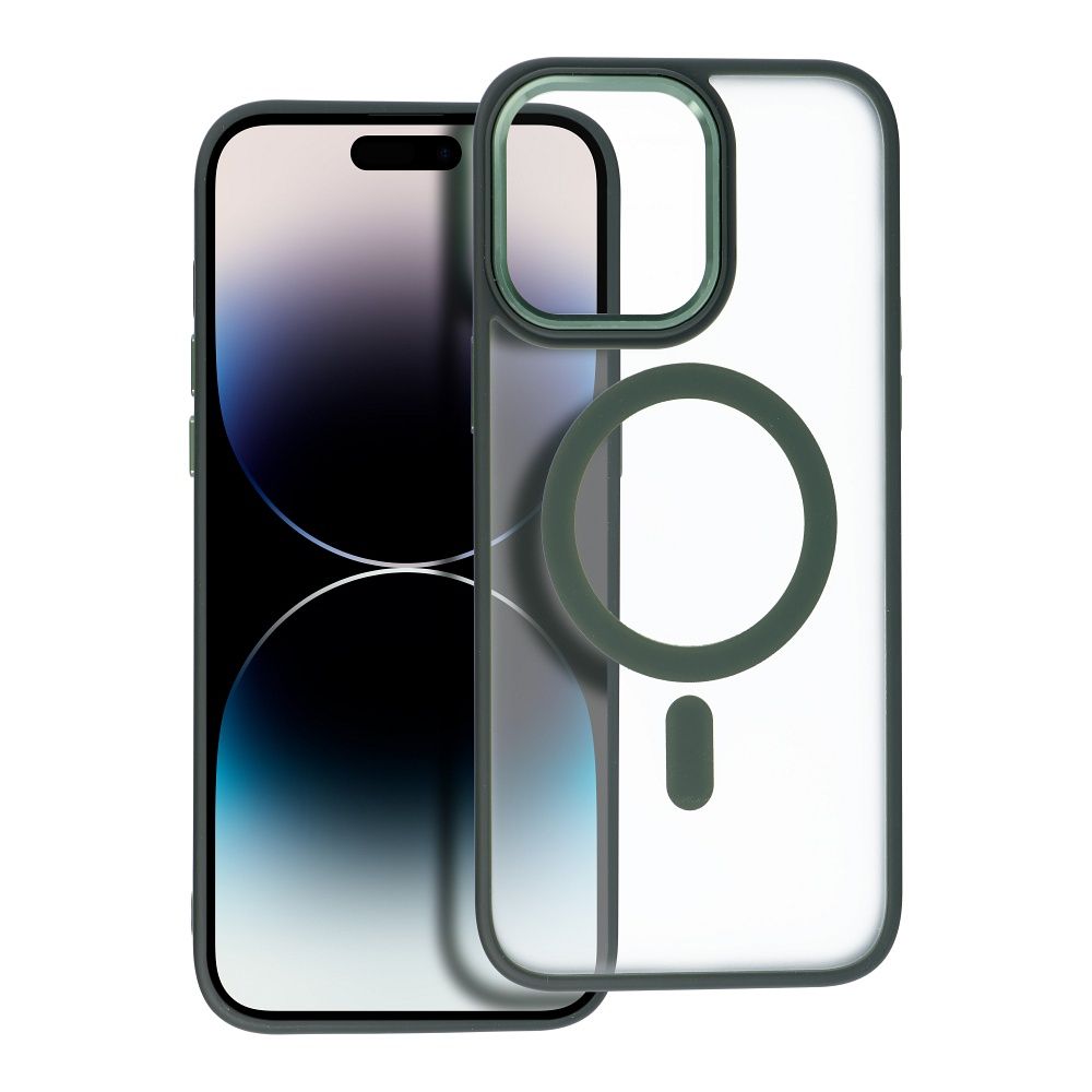 Силиконов MagSafe калъф Matte Mag Cover iPhone 15 Pro Max – зелен