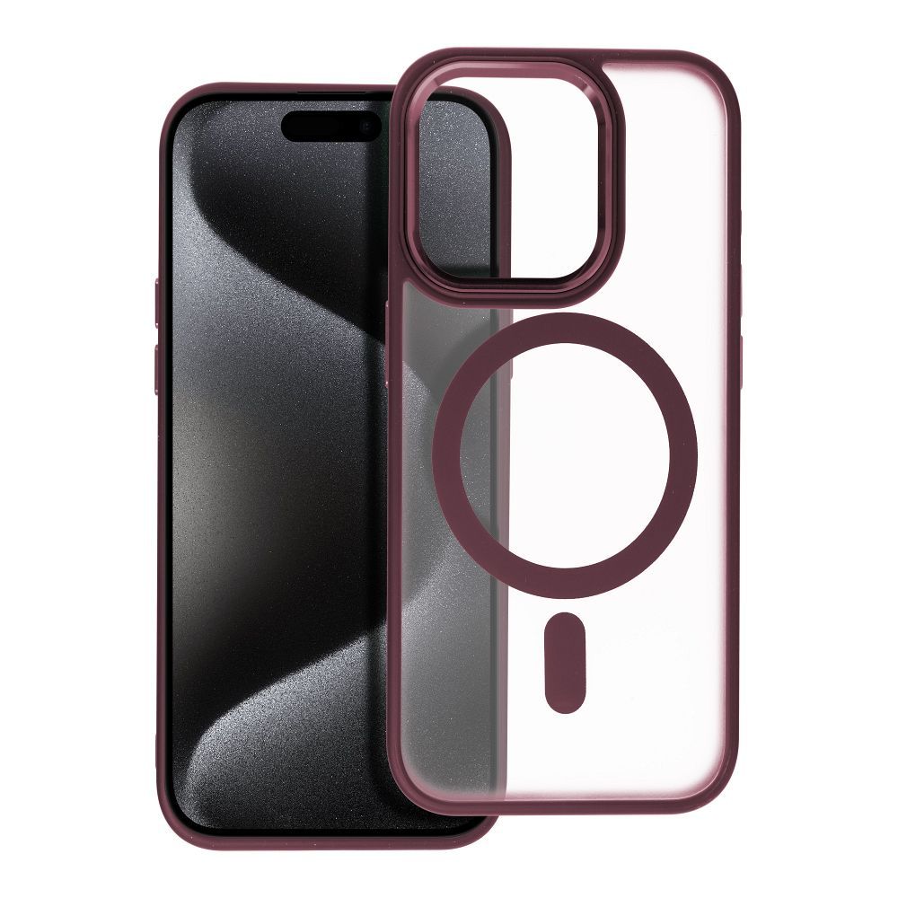 Силиконов MagSafe калъф Matte Mag Cover iPhone 15 Pro Max – червен