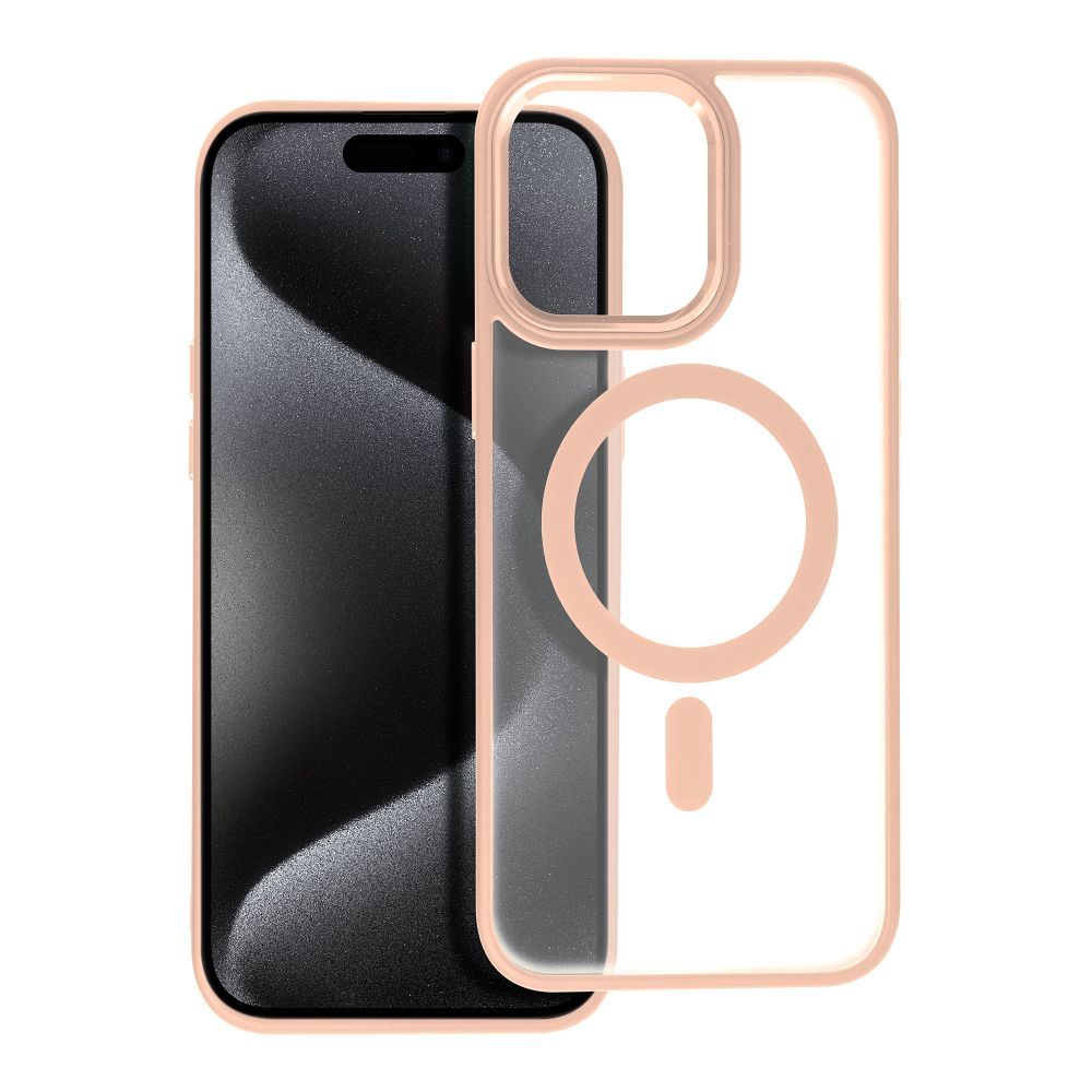 Силиконов MagSafe калъф Matte Mag Cover iPhone 15 Pro – розов