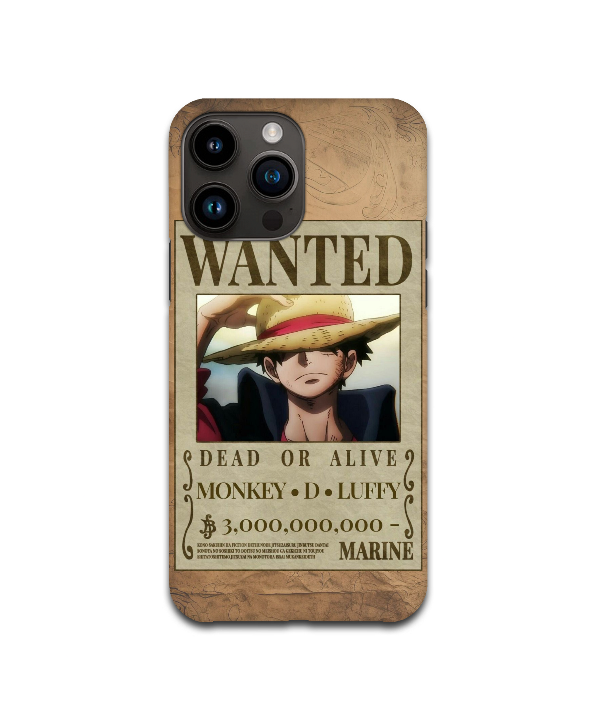 Силиконов One Piece Кейс - Luffy Wanted Poster
