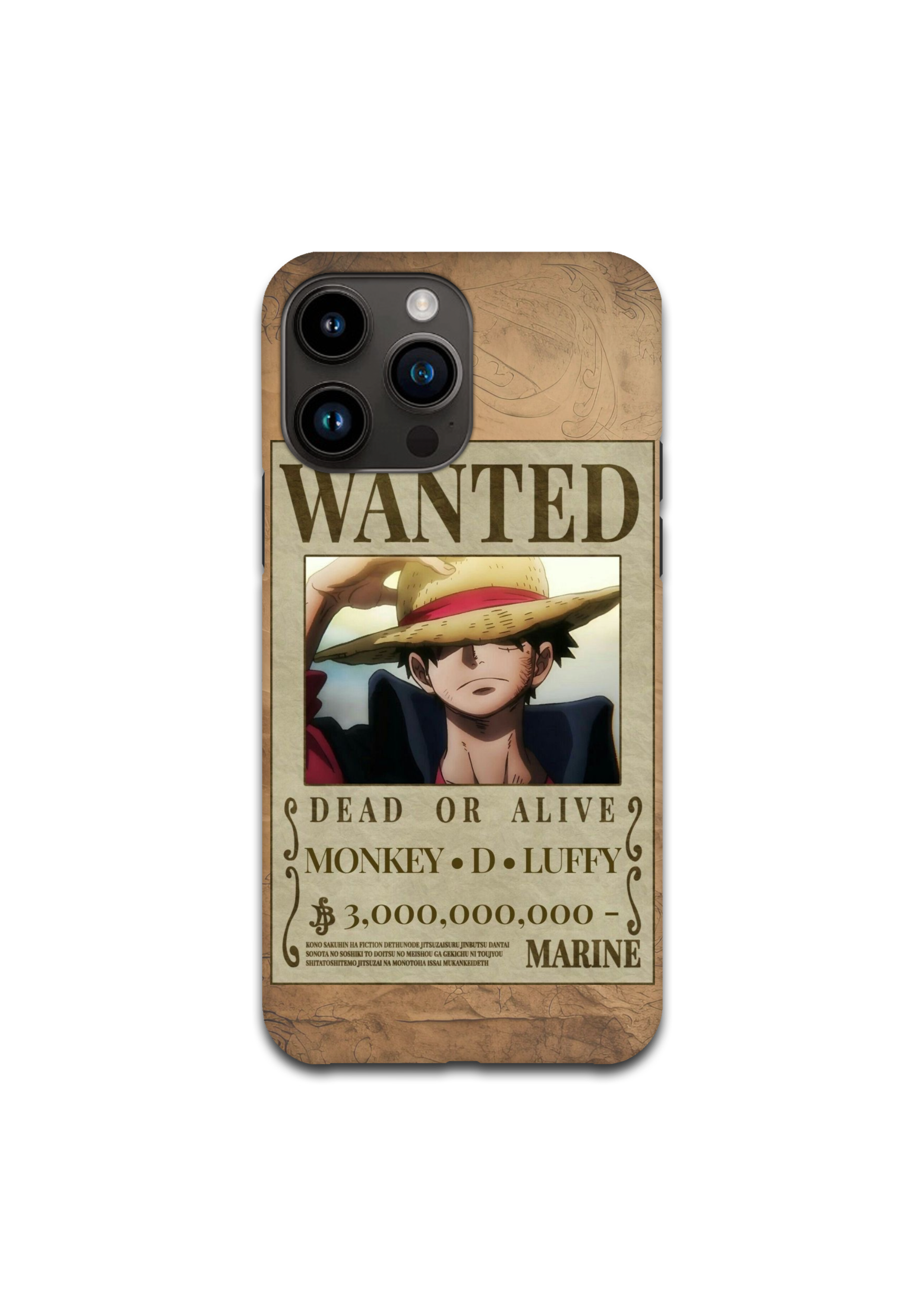 Силиконов One Piece Кейс - Luffy Wanted Poster