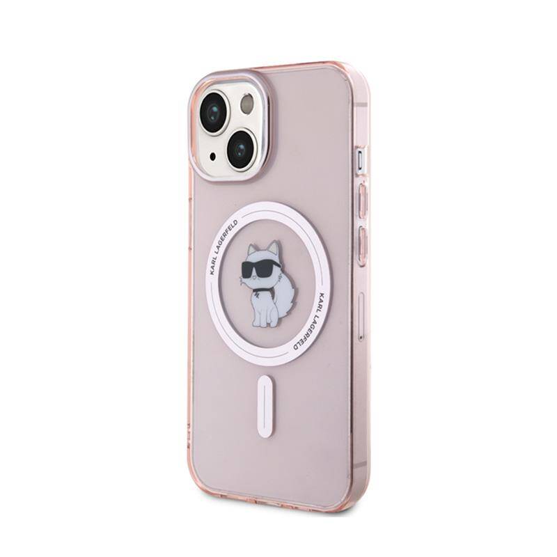 Лицензиран MagSafe калъф за iPhone 15 - Karl Lagerfeld - розов
