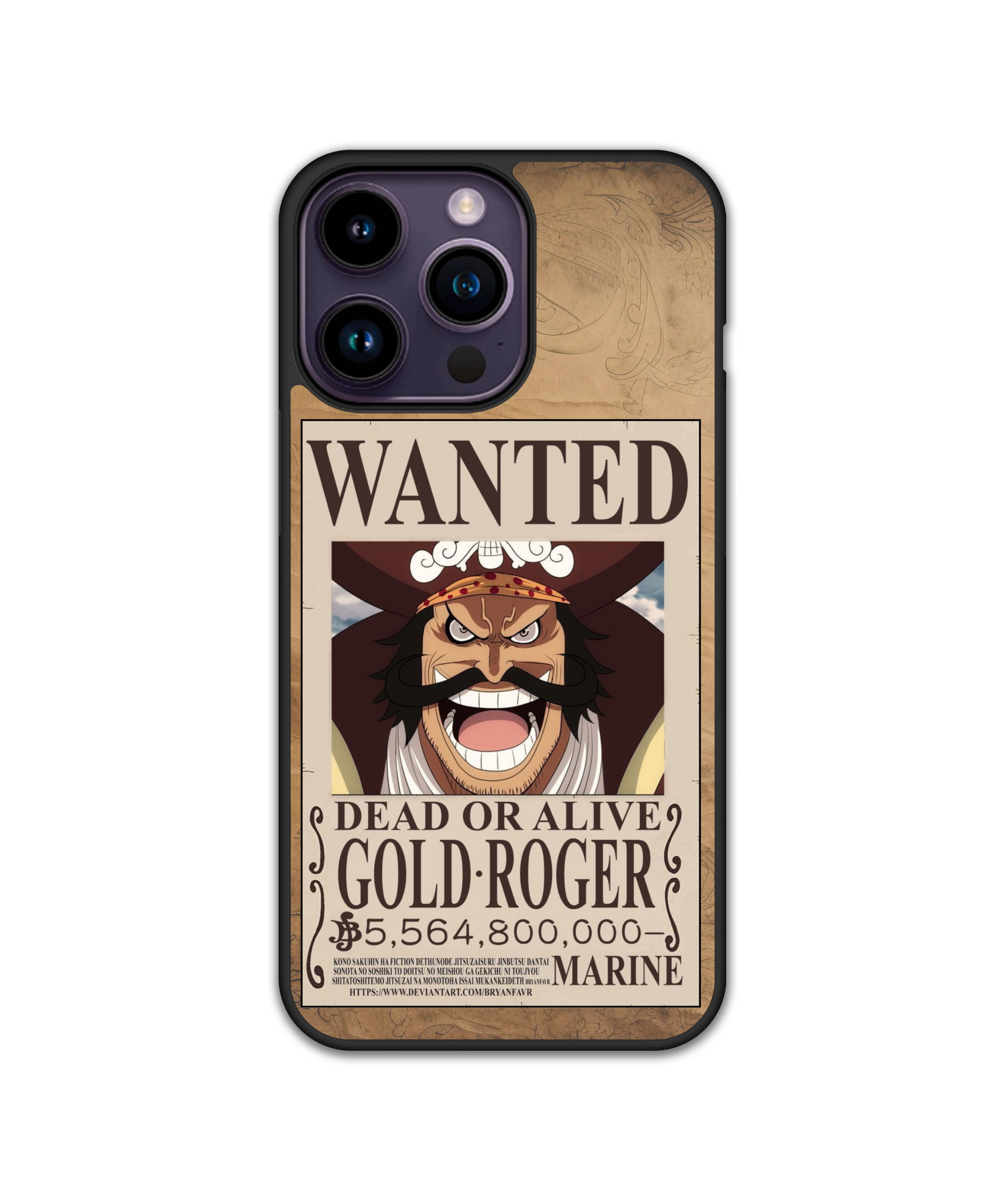 Силиконов One Piece Кейс - Gold Roger Wanted Poster
