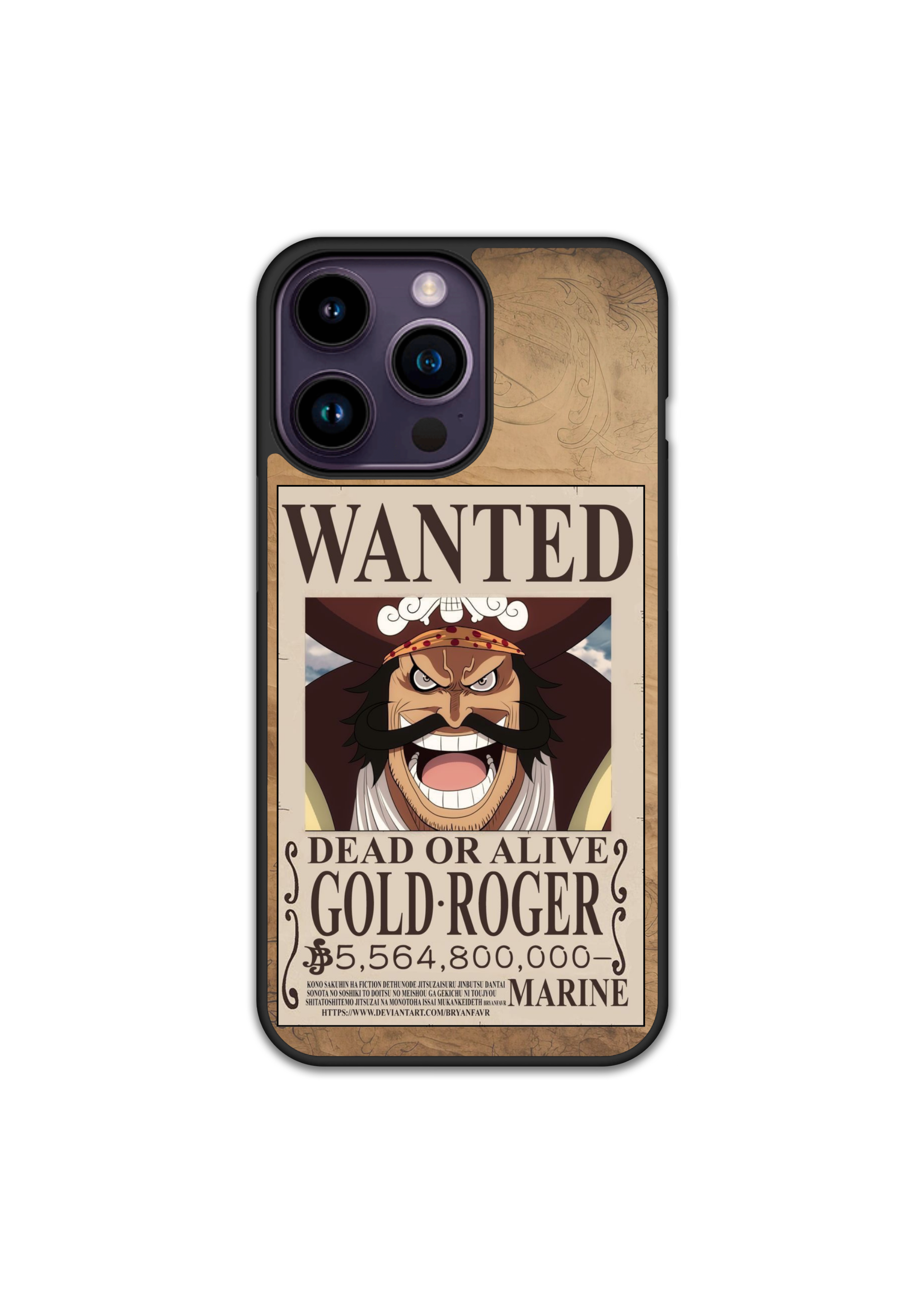 Силиконов One Piece Кейс - Gold Roger Wanted Poster