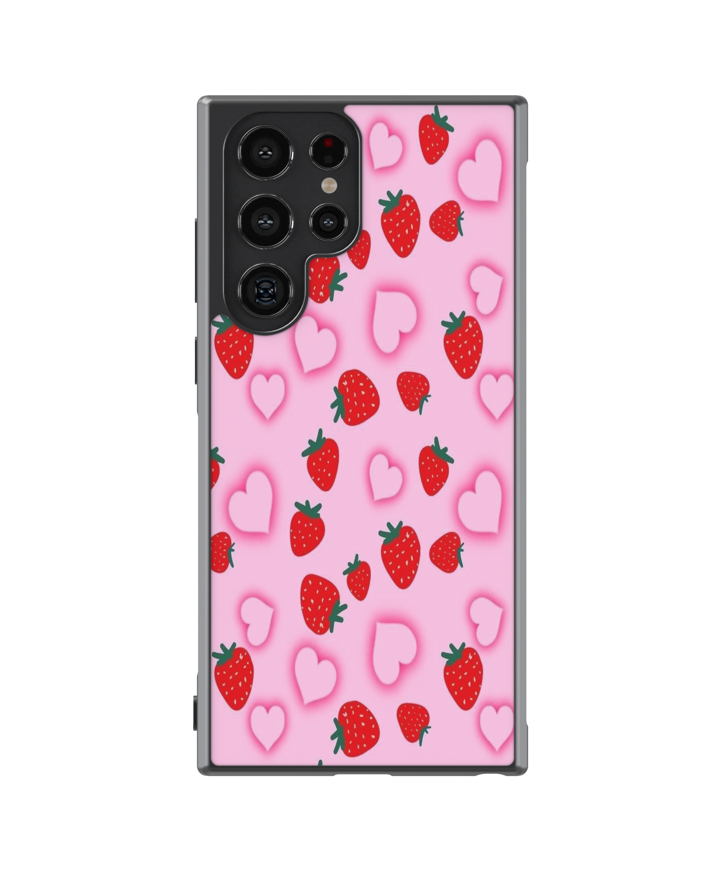 Силиконов Кейс - Smile Strawberry Hearts