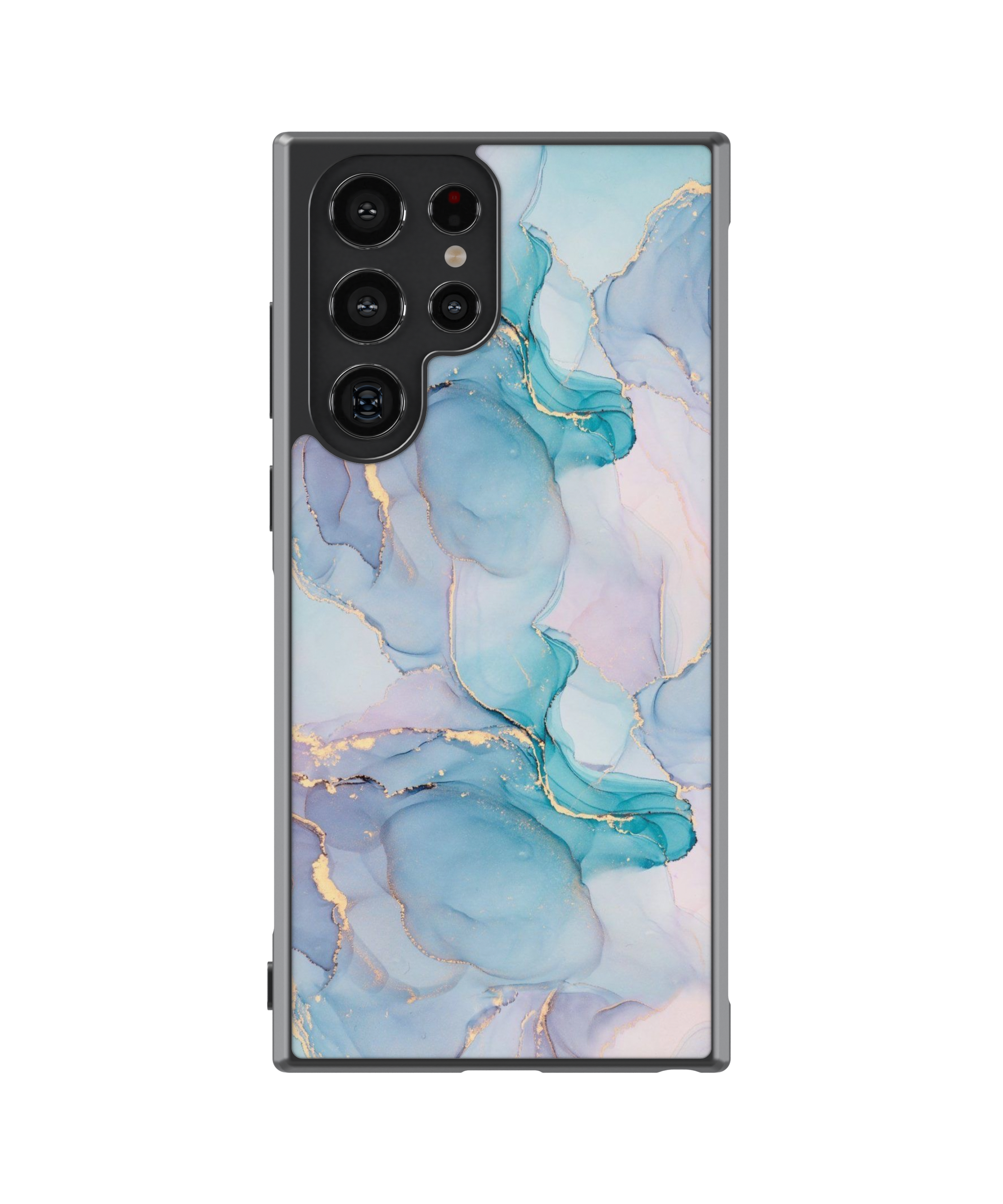 Силиконов Premium Marble Кейс - Golden Blue