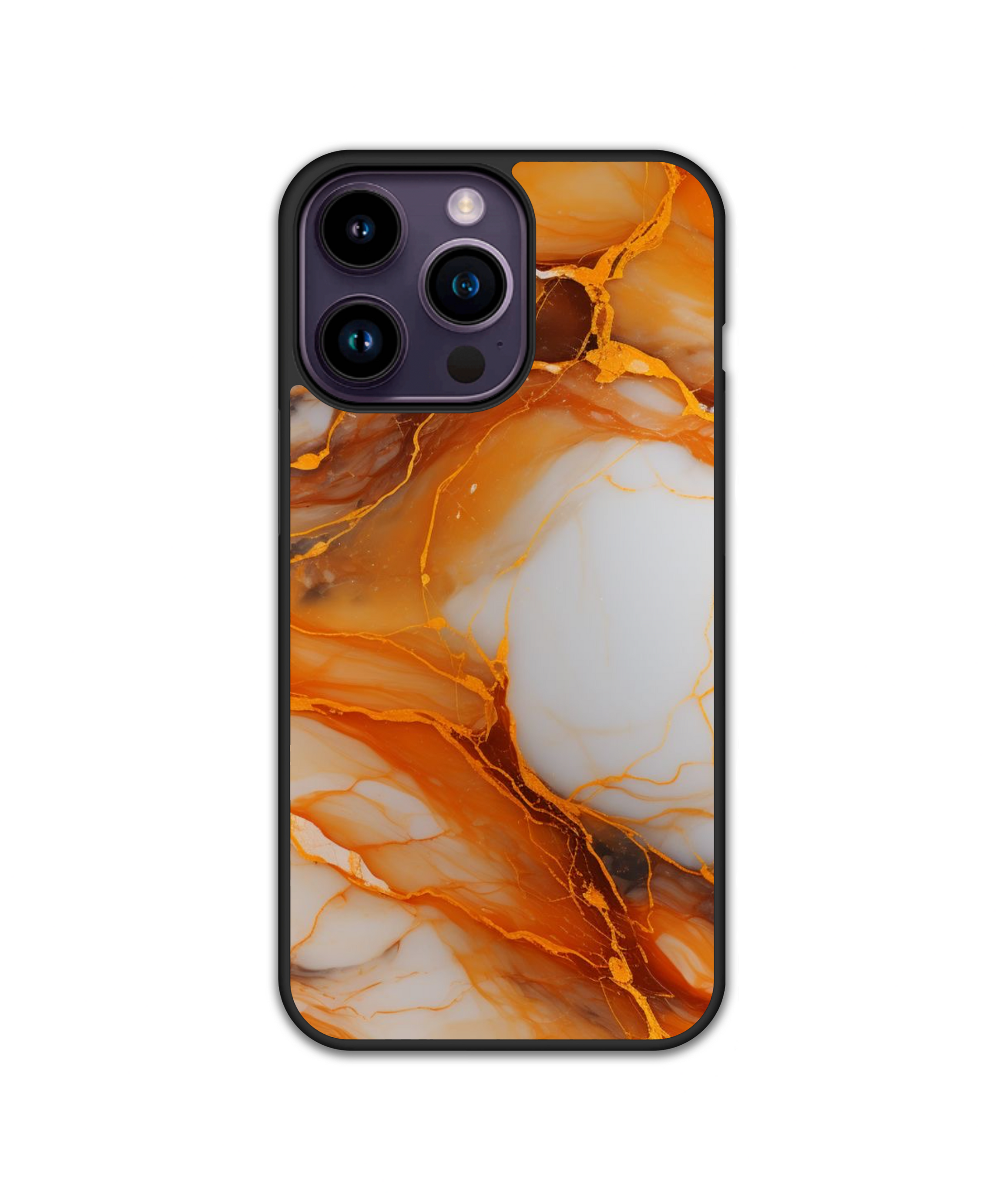 Силиконов Premium Marble Кейс - Shining Orange