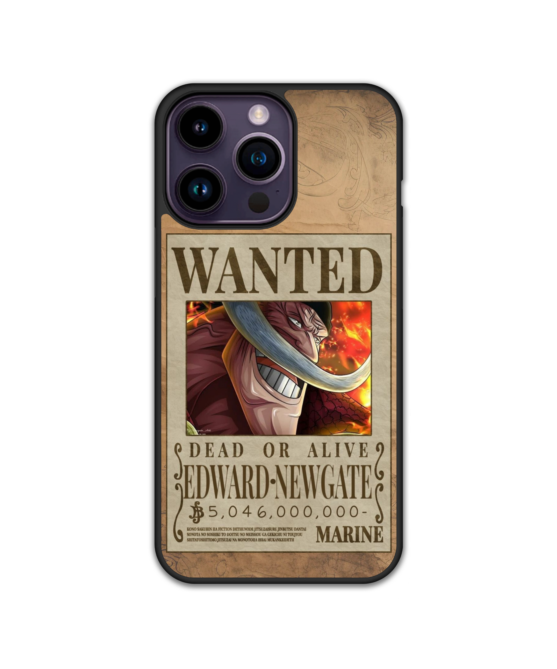 Силиконов One Piece Кейс - Whitebeard Wanted Poster