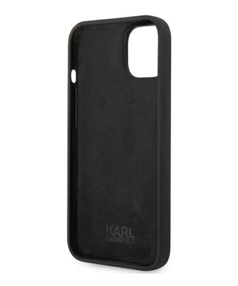Оригинален кейс за iPhone 14 - Karl Lagerfeld Black Silicone Karls Head