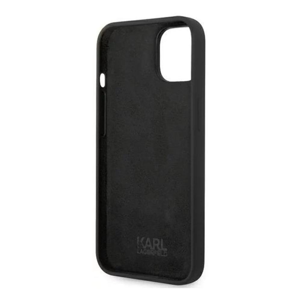 Оригинален кейс за iPhone 14 - Karl Lagerfeld Black Silicone Karls Head