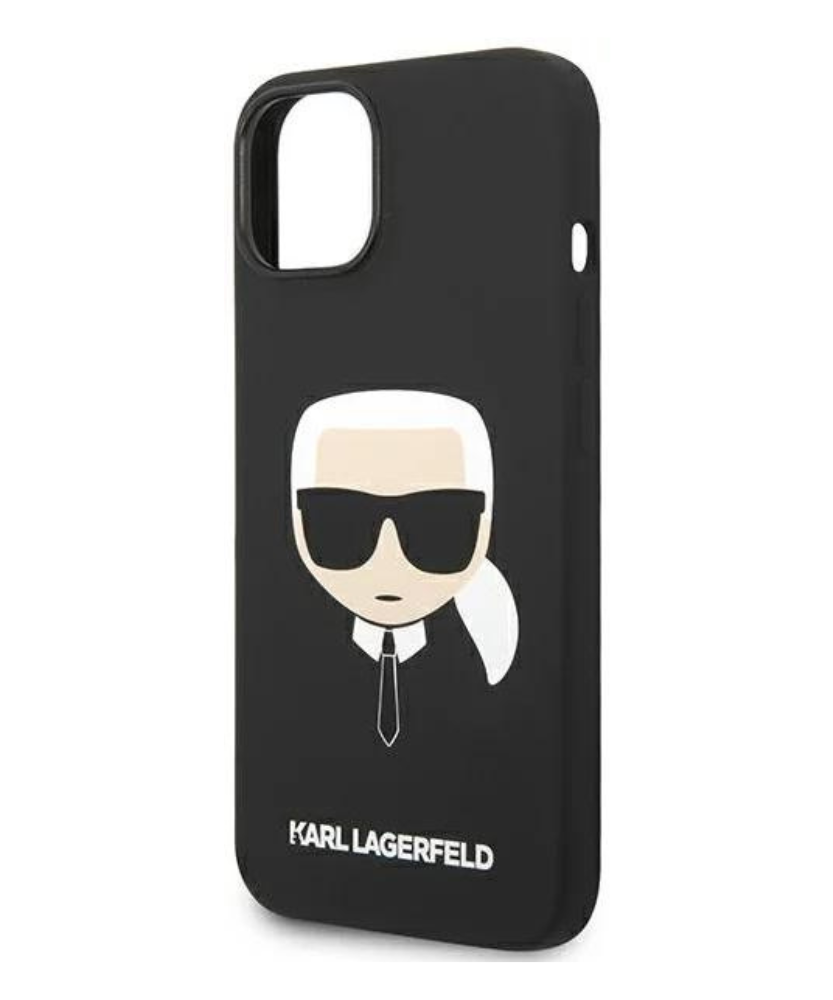 Оригинален кейс за iPhone 14 - Karl Lagerfeld Black Silicone Karls Head