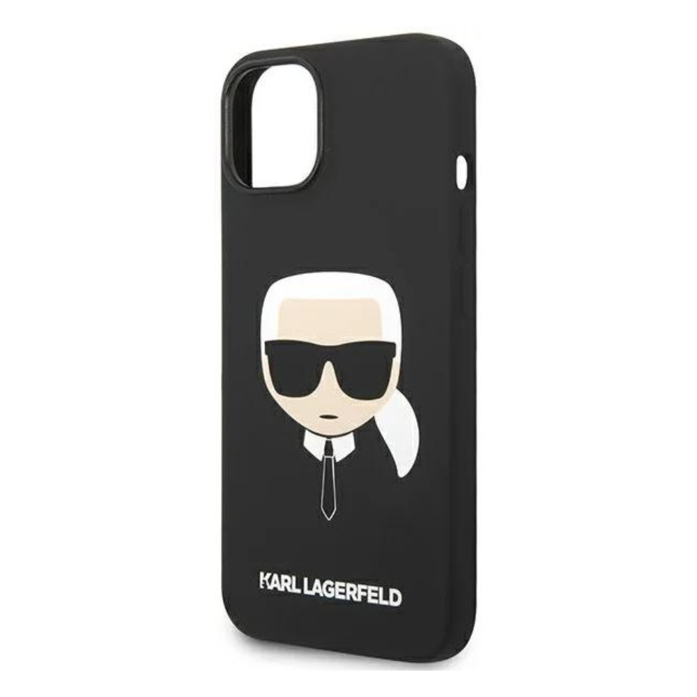 Оригинален кейс за iPhone 14 - Karl Lagerfeld Black Silicone Karls Head