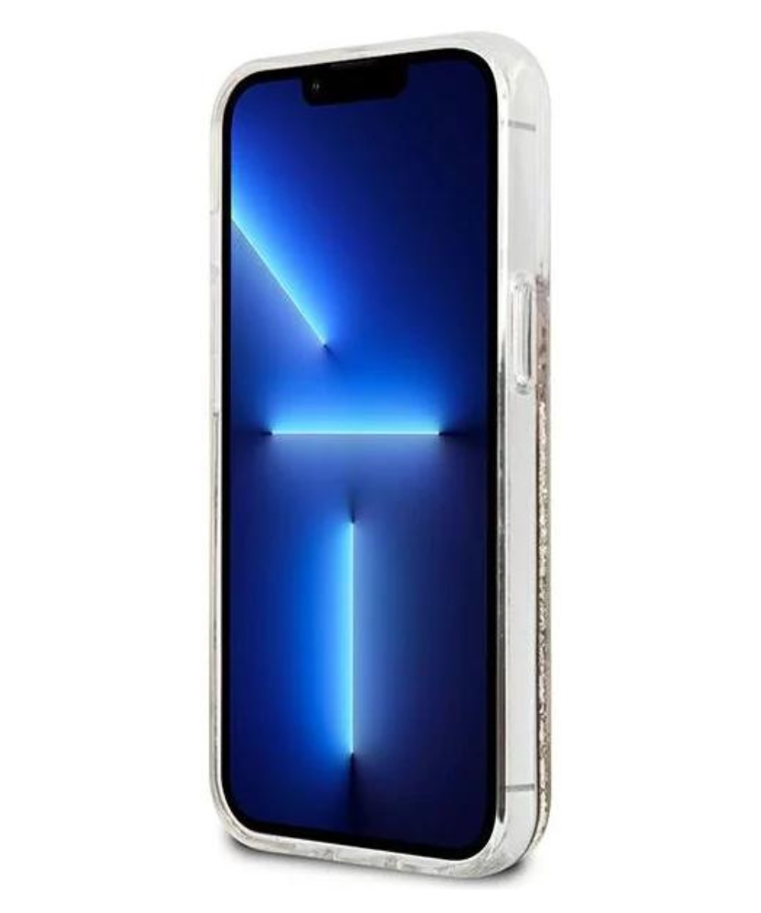 Оригинален кейс за iPhone 13 Pro Max - GUESS Gold Hardcase Paisley Liquid Glitter