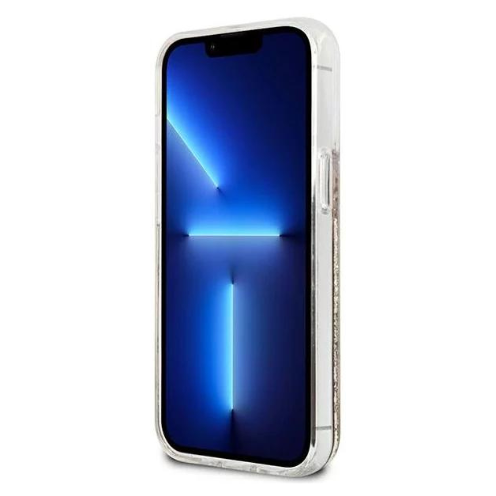 Оригинален кейс за iPhone 13 Pro Max - GUESS Gold Hardcase Paisley Liquid Glitter