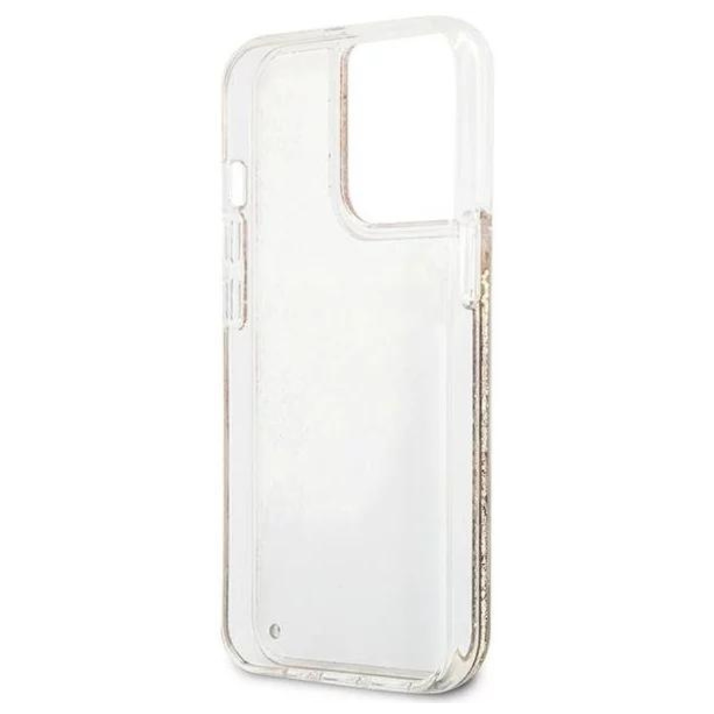 Оригинален кейс за iPhone 13 Pro Max - GUESS Gold Hardcase Paisley Liquid Glitter