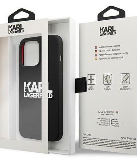 Оригинален кейс за iPhone 13 Pro - Karl Lagerfeld Silicone Stack Logo