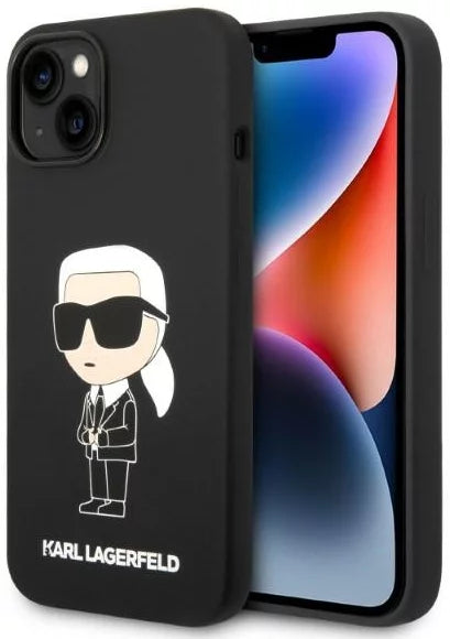 Оригинален кейс за iPhone 14 - Karl Lagerfeld Silicone Ikonik Black