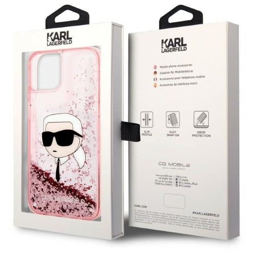 Оригинален кейс за iPhone 14 - Karl Lagerfeld Liquid Glitter Karl's Head