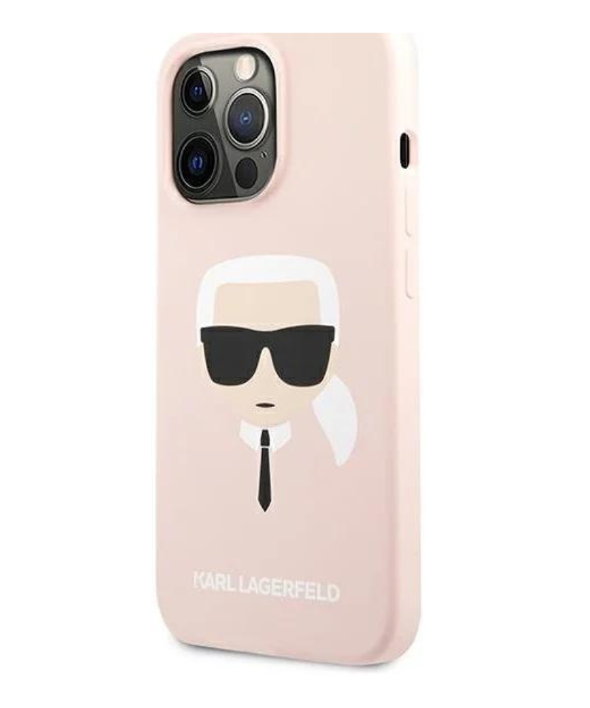 Оригинален кейс за iPhone 13 Pro - Karl Lagerfeld Light pink Hardcase Silicone Karl's Head
