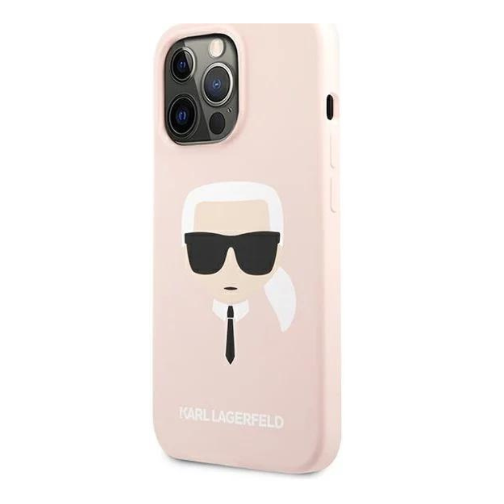Оригинален кейс за iPhone 13 Pro - Karl Lagerfeld Light pink Hardcase Silicone Karl's Head