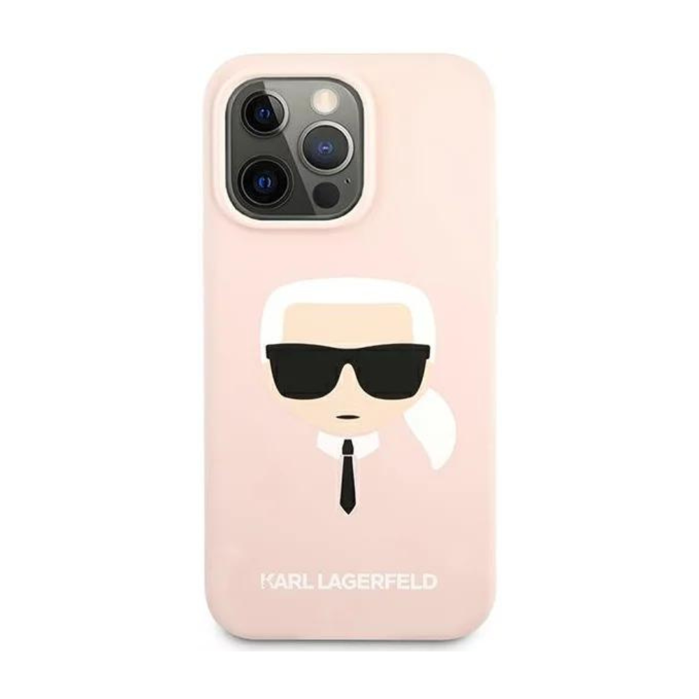 Оригинален кейс за iPhone 13 Pro - Karl Lagerfeld Light pink Hardcase Silicone Karl's Head