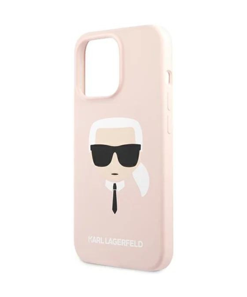Оригинален кейс за iPhone 13 Pro - Karl Lagerfeld Light pink Hardcase Silicone Karl's Head