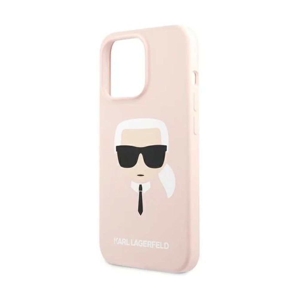 Оригинален кейс за iPhone 13 Pro - Karl Lagerfeld Light pink Hardcase Silicone Karl's Head