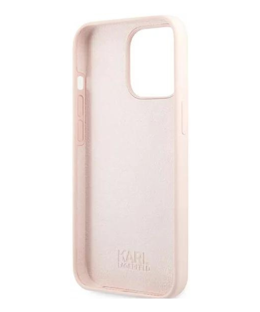 Оригинален кейс за iPhone 13 Pro - Karl Lagerfeld Light pink Hardcase Silicone Karl's Head