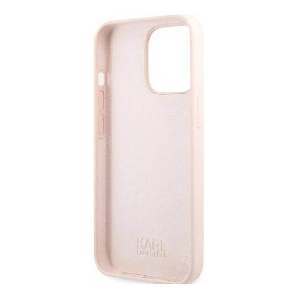 Оригинален кейс за iPhone 13 Pro - Karl Lagerfeld Light pink Hardcase Silicone Karl's Head