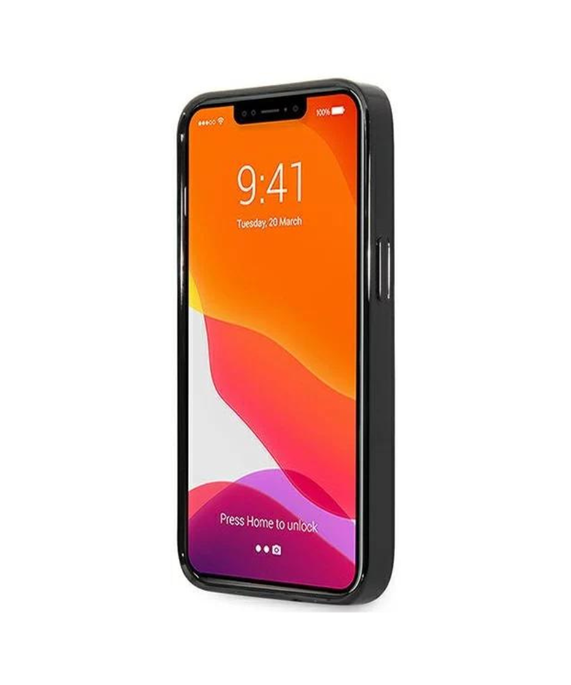 Оригинален кейс за iPhone 13 - GUESS Black Hardcase Marble