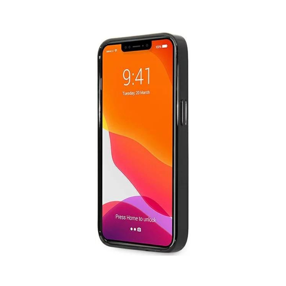 Оригинален кейс за iPhone 13 - GUESS Black Hardcase Marble