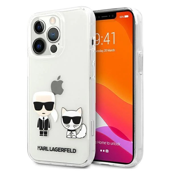 Оригинален кейс за iPhone 13 Pro - Karl Lagerfeld Silicone Karl Choupette White