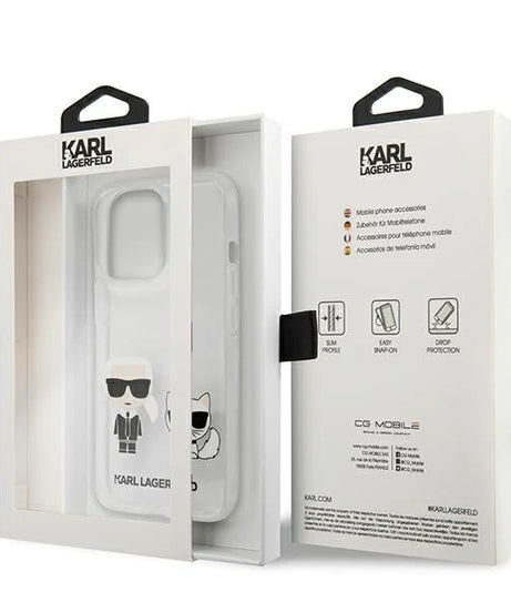 Оригинален кейс за iPhone 13 Pro - Karl Lagerfeld Silicone Karl Choupette White