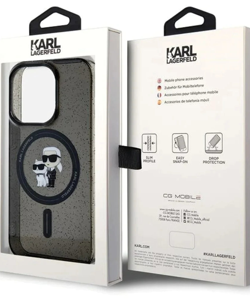 Лицензиран MagSafe калъф за iPhone 15 Pro Max - Karl Lagerfeld - бял