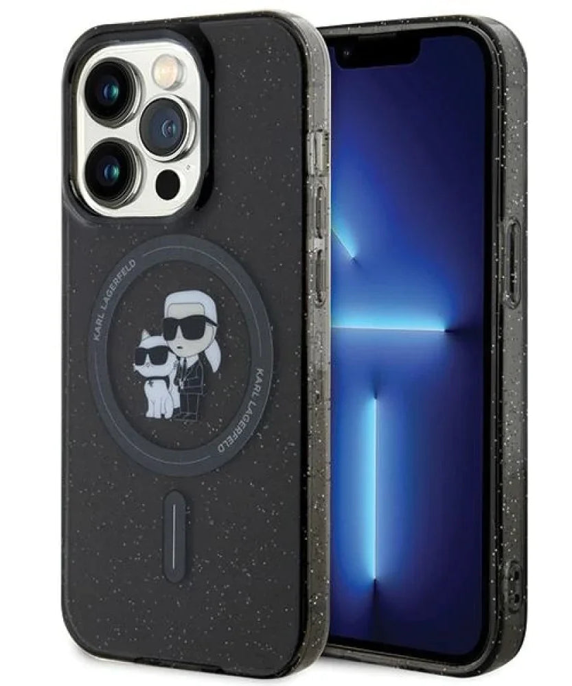 Лицензиран MagSafe калъф за iPhone 15 Pro Max - Karl Lagerfeld - черен