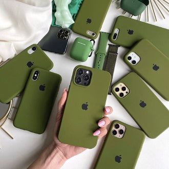 Official Apple Silicone Case - Войнишко зелен