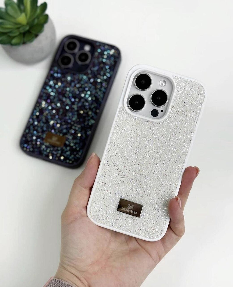 Swarovski силиконов кейс - Бял