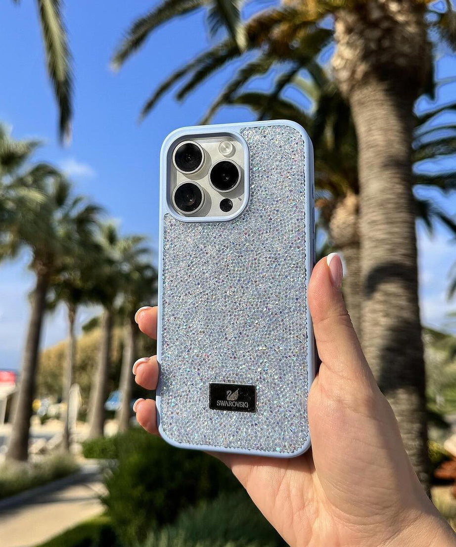 Swarovski силиконов кейс - син