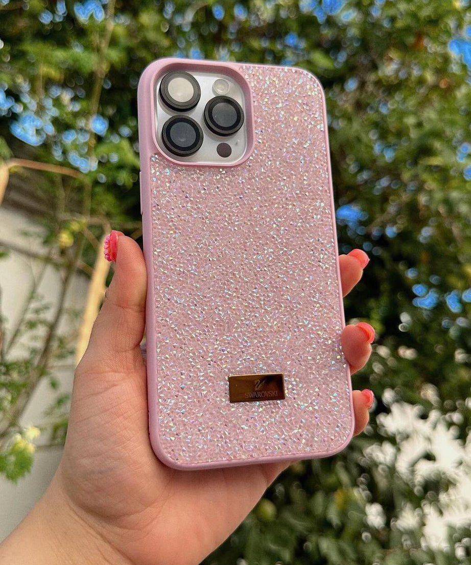 Swarovski силиконов кейс - Розов