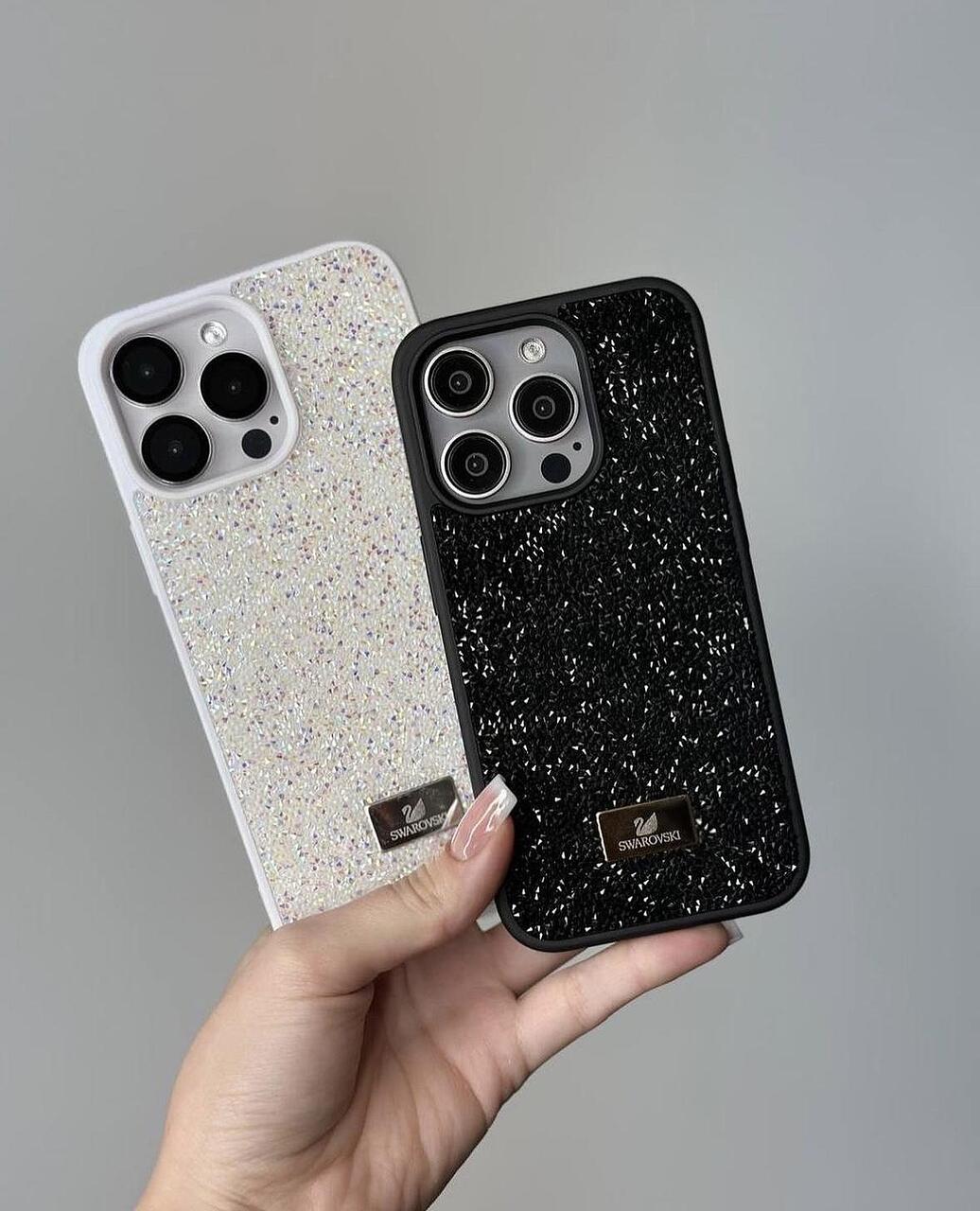 Swarovski силиконов кейс - Черен