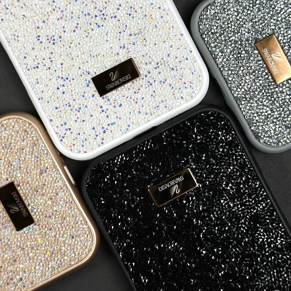 Swarovski силиконов кейс - Черен