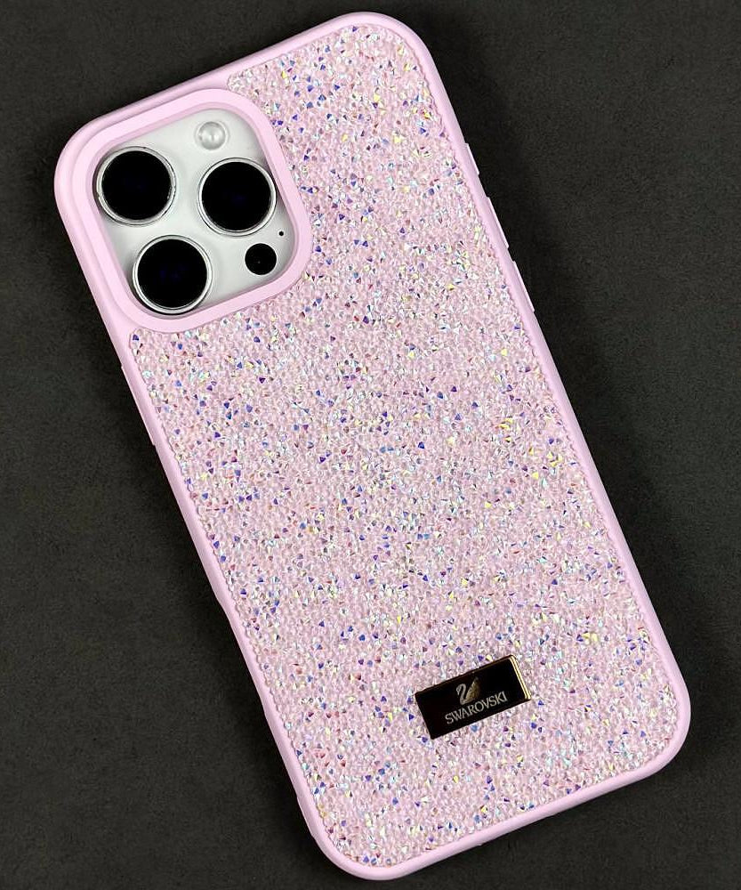 Swarovski силиконов кейс - Розов