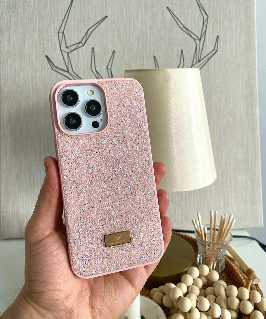 Swarovski силиконов кейс - Розов