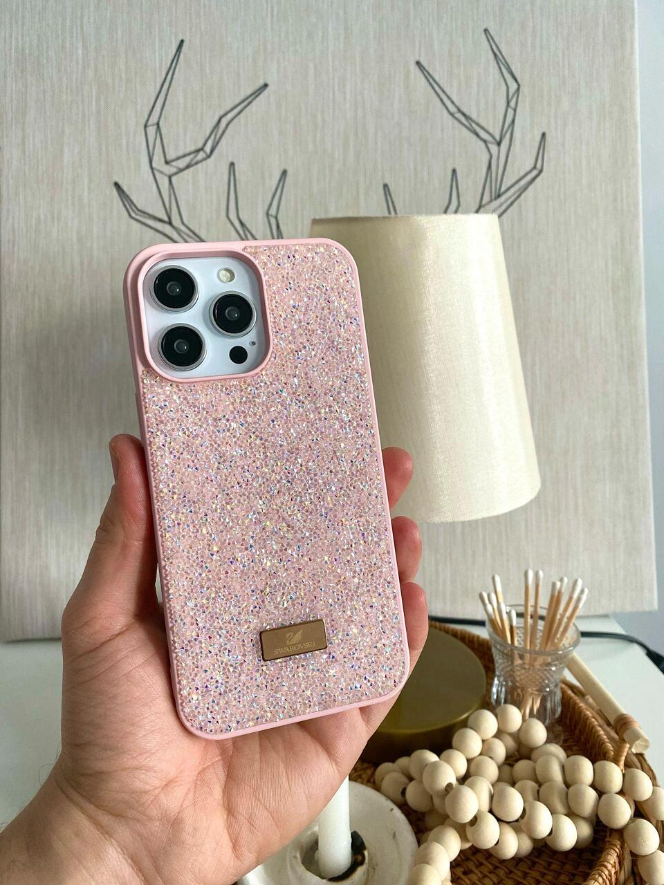 Swarovski силиконов кейс - Розов